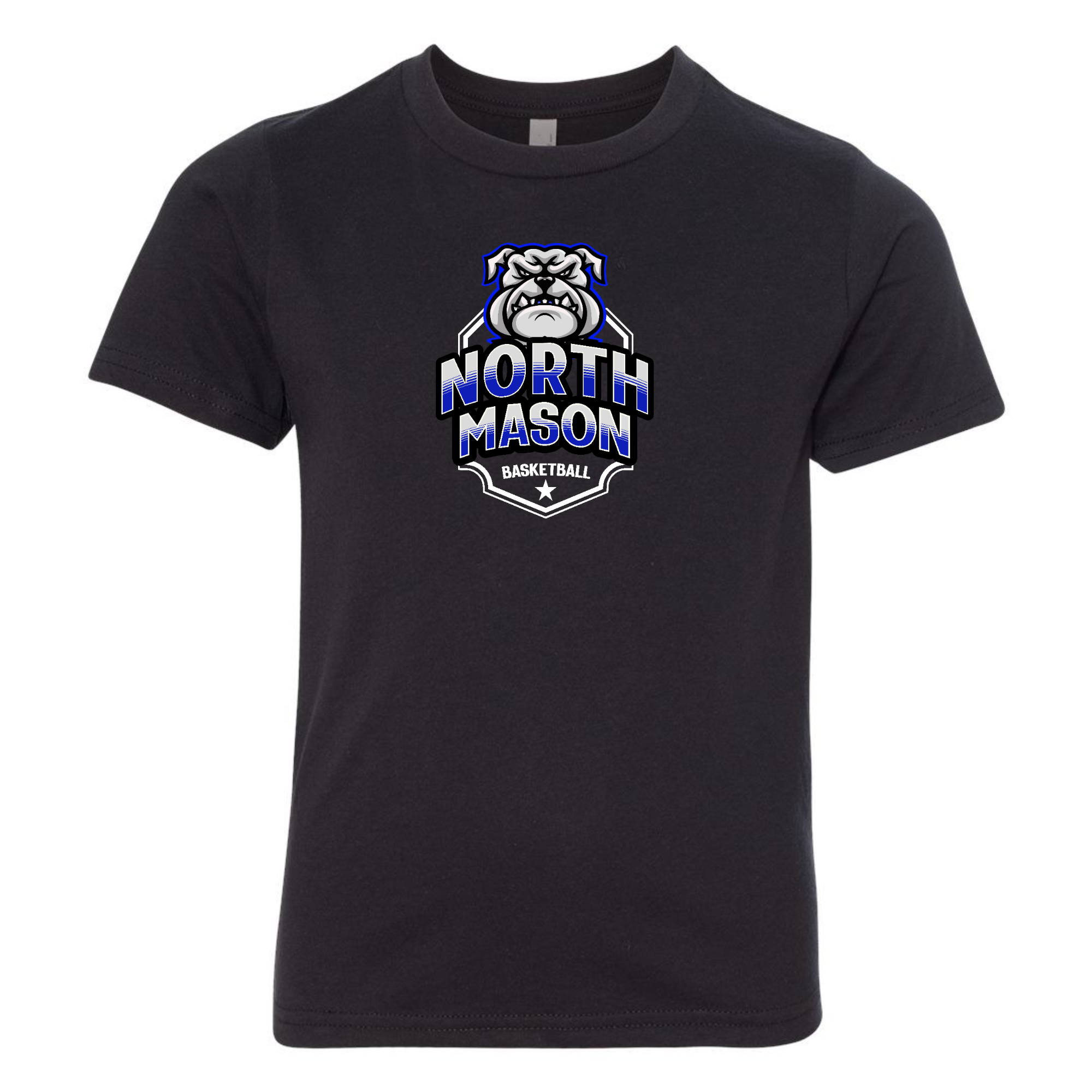 North Mason Basketball T-Shirt Bulldog Badge (Unisex)
